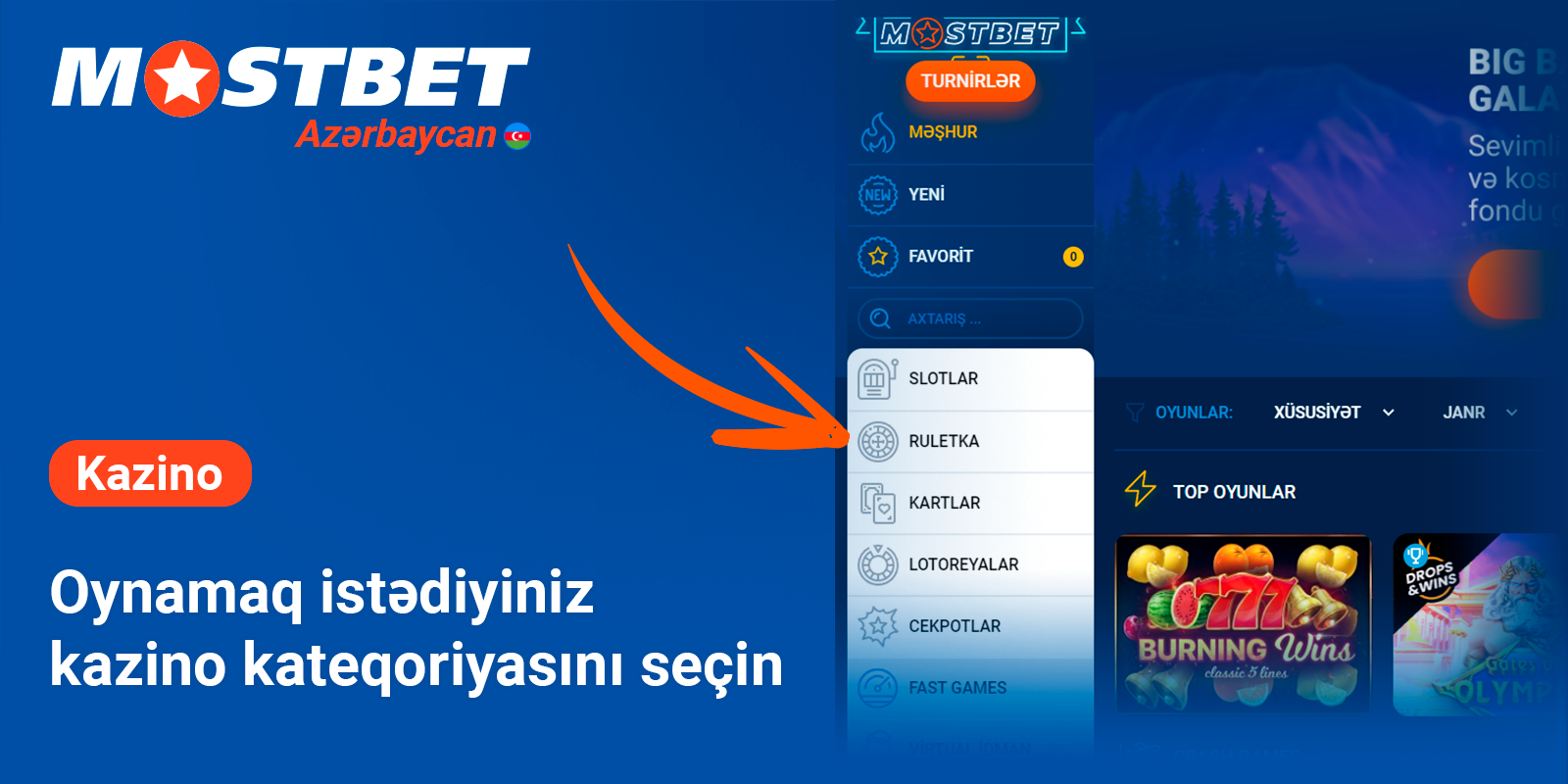 Depozit və ya kassir bölməsinə keçin və mostbet balansınızı doldurun